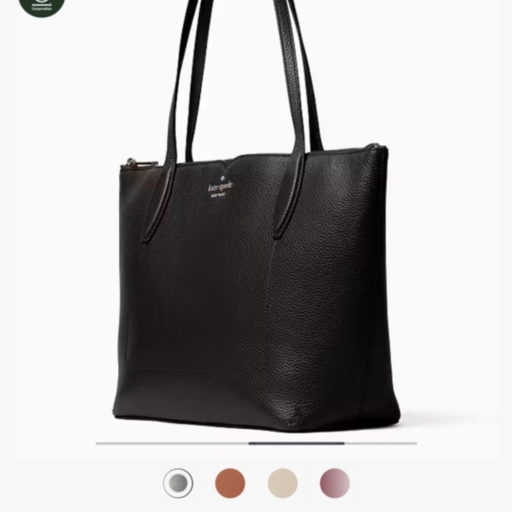 Kate Spade Black Leather Tote Bag